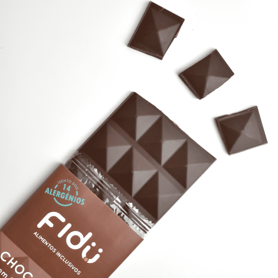 Chocolate com leite de coco 47% Cacau 70g - Fidu | Alimentos inclusivos