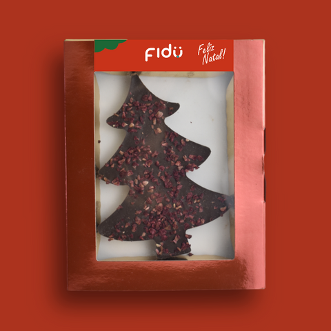 Árvore de Natal Tablete de Chocolate 60% de Cacau e Framboesa BIO 80g
