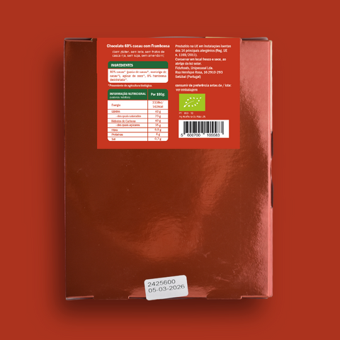 Árvore de Natal Tablete de Chocolate 60% de Cacau e Framboesa BIO 80g
