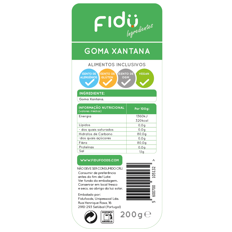 Goma Xantana 200g - Fidu | Alimentos inclusivos