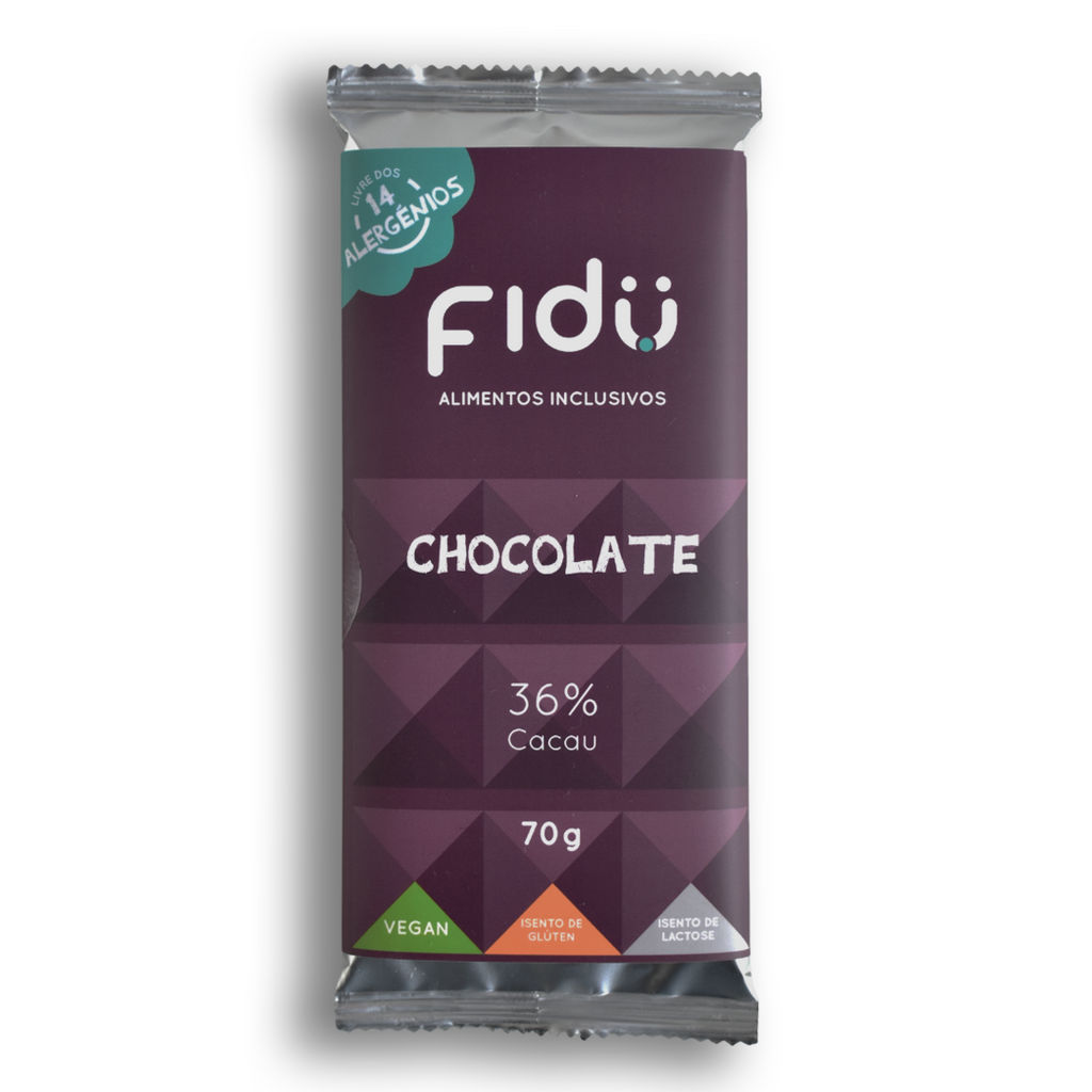 Chocolate 36% Cacau BIO 70g - Fidu | Alimentos inclusivos