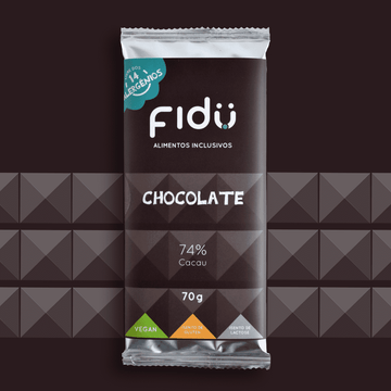 Chocolate 74% Cacau BIO 70g - Fidu | Alimentos inclusivos