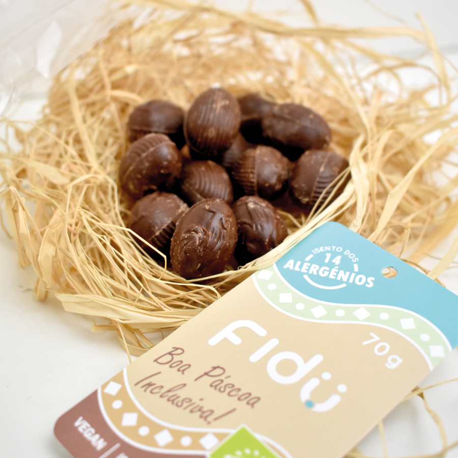 Ovinhos da Páscoa de Chocolate BIO 70g - Fidu | Alimentos inclusivos