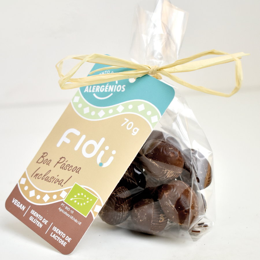 Ovinhos da Páscoa de Chocolate BIO 70g - Fidu | Alimentos inclusivos